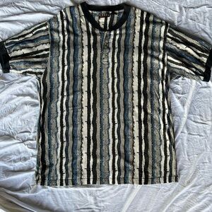 CITI Express Striped Blue and Black Men's Shirt Vintage Vibes  100% cotton